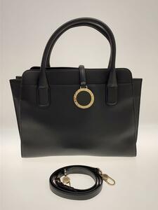 BVLGARI◆ハンドバッグ/レザー/BLK