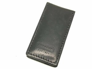 1円～ COACH コーチ マネークリップ レザー ブラック アクセサリー 中古【UW040320】