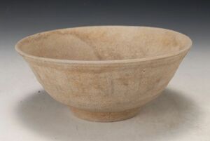 3406　時代物　安南手茶碗　灰釉　鉄絵　東南アジア