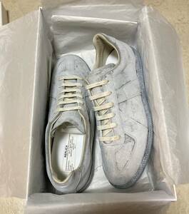 新品 43 メゾン マルジェラ Maison Martin Margiela ジャーマントレーナー レプリカ スニーカー ペンキ MM6 ビアンケット デニム タビ 靴