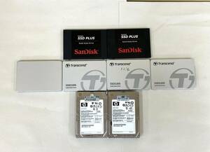 SanDisk、Transcend、TOSHIBA、HP / 2.5インチ / SSD 6点 / 120GB / HDD 2点 / 148GB / 300GB / ジャンク扱い/正常判定物あり