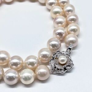 テリ強!! 美品 アコヤ真珠 ネックレス アコヤパール ラウンド pearl necklace jewelry silver