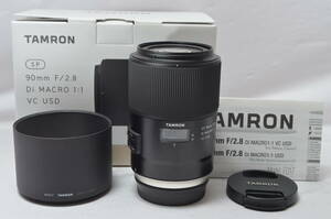 【特上品】 TAMRON 単焦点マクロレンズ SP90mm F2.8 Di MACRO 1:1 VC USD キヤノン用 フルサイズ対応 F017E　#4313