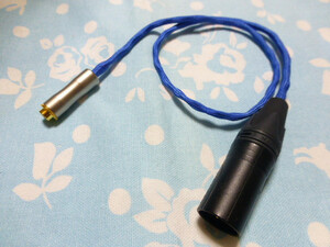 4.4mm5極 (メス)→ XLR コネクタ 4ピン 変換ケーブル オーグライン +pt撚り線 ＆ +α撚り線 40cmほど トープラ販売 ( スリーブ配色変更可