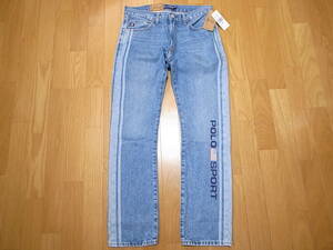 【送料無料 即決】 POLO SPORT RALPH LAUREN 復刻ポロスポーツ ラルフローレンVARICK SLIM STRAIGHT JEANS 30x32 新品ロゴ デニム ジーンズ