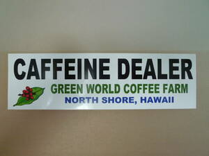 NEW♪ハワイ グリーン ワールド コーヒー ファーム GREEN WORLD COFFEE FARM ステッカー／CAFFEINE DEALER