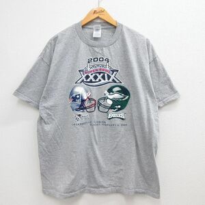 XL/古着 半袖 ビンテージ Tシャツ メンズ 00s NFL ニューイングランドペイトリオッツ フィラデルフィアイーグルス 大きいサイズ クルー