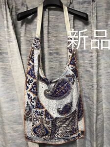 新品 paria/FARZANEH パリアファルザネ IRANIAN PRINT CROSS BODY BAG プリント ボディーバッグ ショルダーバッグ ホワイト ペイズリー BTS