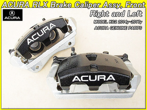 レジェンドKC2【ACURA】アキュラRLX純正USブレーキキャリパーAssy-フロント左右2点(銀×黒×白ACURA文字)/USDM北米仕様USAホンダLEGEND