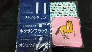 JRA オジュウチョウサン キタサンブラック サトノクラウン おがわじゅり 5枚セット ハンドタオル 来場ポイントキャンペーン 競馬