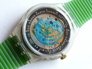 未使用 スウォッチ Swatch 1992年オートマチックモデル、地球サミット　TIME TO MOVE 品番SAK102