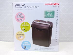 B363 美品中古 動確済 AURORA オーロラ 低音仕様 電動 クロスカット パーソナルシュレッダー A4最大6枚同時裁断 カード AS665CQ