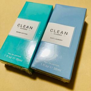 新品未開封　2個セット　CLEAN クリーン クラシック　ウォームコットン　ソフトランドリー　オードパルファム 30ml 香水