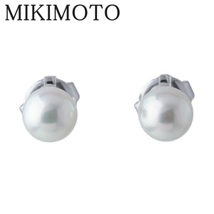 ミキモト パール ピアス アコヤパール6.1mm K18WG 新品仕上げ済 MIKIMOTO【16673】