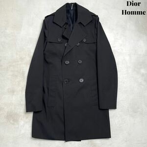 DIOR HOMME ディオール オム トレンチコート スプリングコート エディ期 07AW アーカイブ 44 ブラック