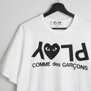 PLAY COMME des GARCONS ◆ 反対ロゴ プリント Tシャツ 白 XXLサイズ (AD2022) 半袖 カットソー プレイ コムデギャルソン ◆XE2
