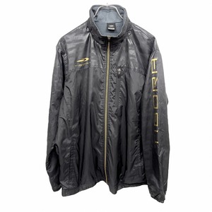 ティゴラ TIGORA ジャケット 長袖 微起毛裏地付き デジタル迷彩 ハイネック ロゴプリント ポリ100% M ブラック 黒×ゴールド メンズ