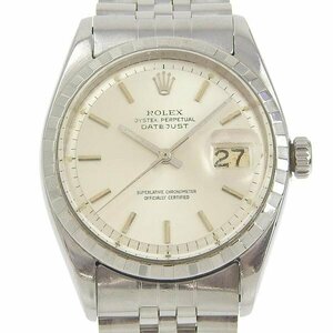 1円 稼働 ロレックス ROLEX 6605 3～不鮮明 自動巻き デイトジャスト シルバー文字盤 SS×SS メンズ 腕時計