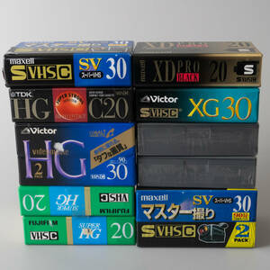 未使用 12本 まとめて VHSC ビデオカセットテープ マクセル ビクター TDK 富士フィルム 