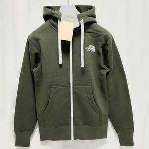 M 新品 ノースフェイス リアビュー フルジップ フーディ ロゴ スウェット パーカ カーキ NT Rearview FullZip ジップアップ フード