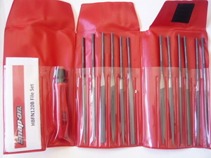 ☆Snap-On☆スナップオン☆スイスニードルヤスリ☆FILE SET☆12本セット☆HBFN120B☆ローレット入りグリップ☆ポーチ入り☆新品未使用☆