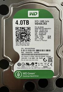 即決　送料無料　HDD WDC WD40EZRX 4TB ウエスタンデジタル WD Greenシリーズ 3.5インチ SATA 中古