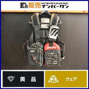 【美品★人気モデル】オレンジブルー マズメ MZLJ-592 ブラック×レッド mazume ライフジャケット 磯 河口 シーバス ロックショア 等（KKM_