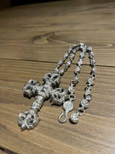 CHROME HEARTS クロムハーツ ネックレス クロス　フィリグリーボールチェーン ラージ