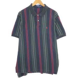 古着 ラルフローレン Ralph Lauren POLO by Ralph Lauren 長袖 ストライプ ポロシャツ メンズXL /eaa442431