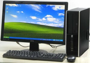 HP Compaq 6000 Pro SFF-E7500 ■ 22インチ 液晶セット ■ Core2Duo-E7500/DVDROM/希少OS/動作確認済/WindowsXP デスクトップ