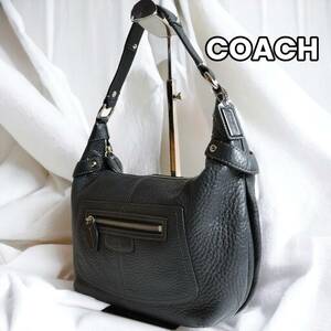 【エレガントレザー★洗練された日常へ】　COACH　コーチ　ワンショルダーバッグ ショルダーバッグ 三日月 ハーフムーン 革　黒