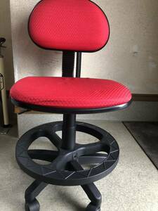 椅子　イス　赤　レッド　高さ調整機能付き　キャスター付き　学習椅子 子供椅子 