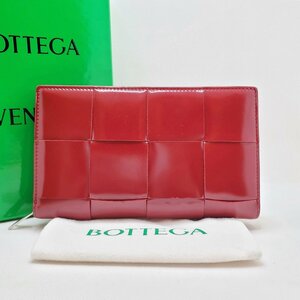 TO1 ボッテガヴェネタ BOTTEGA VENETA 長財布 P02052538G ジップアラウンドウォレット マキシイントレチャート レザー レッド 赤