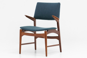 ヴィンテージ 北欧家具 アームチェア 椅子 ラウンジチェア チーク材 ファブリック E.Knudsen model.48