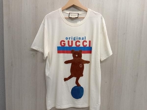 GUCCI 615044 半袖カットソー サイズM (170/92Y) Tシャツ 玉乗り熊 オフホワイト 店舗受取可