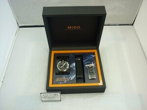 【Mido　オーシャンスター600クロノメーター】メンズ腕時計　60気圧600ｍ防水　替えベルト付き　コマ4個付属　ブラック　SY02-DCD
