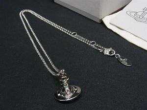 1円 ■極美品■ Vivienne Westwood ヴィヴィアンウエストウッド オーブ ラインストーン ネックレス アクセサリー シルバー系 FA2709