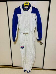 ミズノ レーシングスーツ LAサイズ ホワイト ブルー JAF公認モデル カートスーツ MIZUNO MOTOR SPORTS