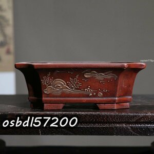 ◆芸術品◆盆栽 鉢 紫砂の鉢 宜興古植木鉢を模写する