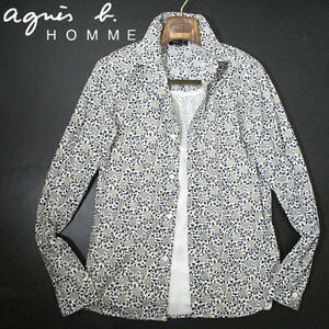 美品▼ 春夏　アニエスベー オム　小花柄　花柄　長袖シャツ　38　メンズ　フラワー　agnes b. homme