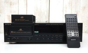 レトロオーディオ　当時物 ＊SONY ソニー ＊COMPACT DISC PLAYER 10連装マガジン式　CDプレーヤー ＊CDP-C910 ＊マガジンx1　リモコン付属