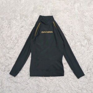 【送料無料】DIADORA　ディアドラ　ロングスリーブインナー　130cm　ロゴ　黒　キッズ　子供服