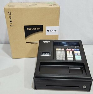 [中古] SHARP シャープ 電子レジスタ XE-A147-B ブラック 鍵付き インボイス/軽減税率設定可 SDカード対応 印字確認/初期化済 (2)