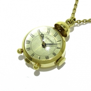 オリエント ORIENT ネックレス - 金属素材 ゴールド ネックレス時計 美品 アクセサリー（首）