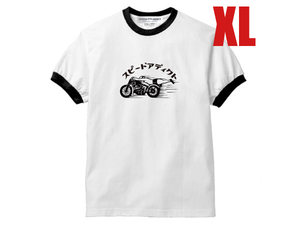 スピードアディクト Ringer T-shirt XL/リンガーtシャツ英車英国車アメカジvincentblack shadowtriumphbsabmwnortonducatimv agstavinscent