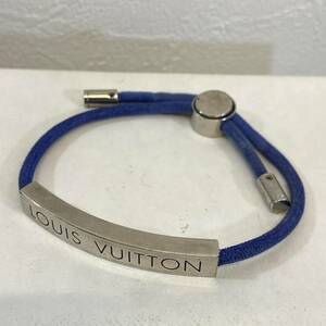 ▼●【MH-5957】中古品 LOUIS VUITTON ルイヴィトン M68826 ブラレス スペース ブレスレット メッキ ナイロン ブルー 【レタパプラス可】