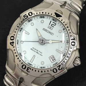 セイコー キネティック オートリレー デイト 腕時計 5J22-0450 メンズ ファッション小物 純正ブレス QR052-280