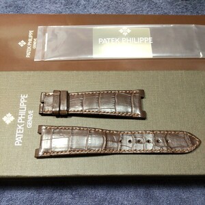 PATEKPHILIPPE パテック・フィリップ ストラップ ベルト ノーチラス アリゲーター クロコダイル 茶 brown 85/125mm 18/25mm 送料込み