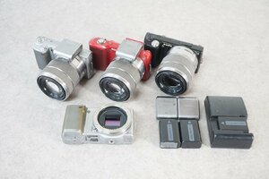 [QS][G122380] ジャンク品 カメラまとめ SONY ソニー NEX-3/NEX-5 デジタルカメラ ミラーレス一眼 計4台 バッテリー等付属
