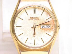 ■♪価格高騰! 資産価値！ 稼働 電池新品 メンズ ビンテージ 高級超レア！ SEIKO セイコー GRANDQUARTZ デイデート クオーツ 4843-8100